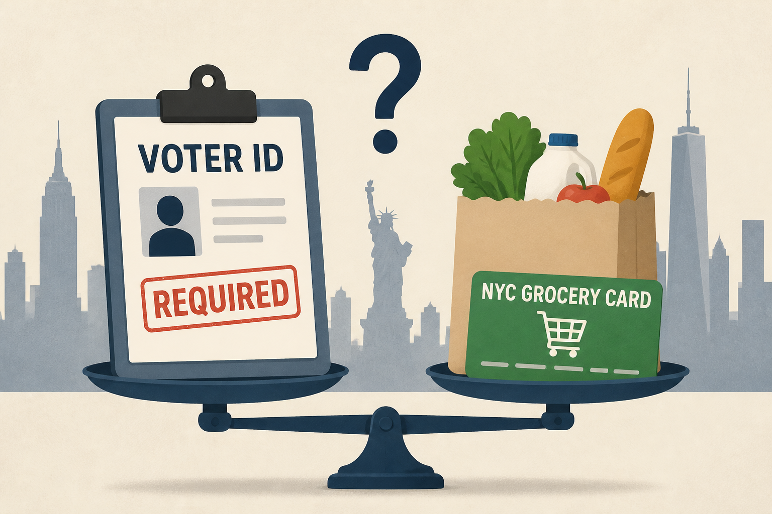 Mamdani faces voter ID hypocrisy claims over NYC grocery card plan