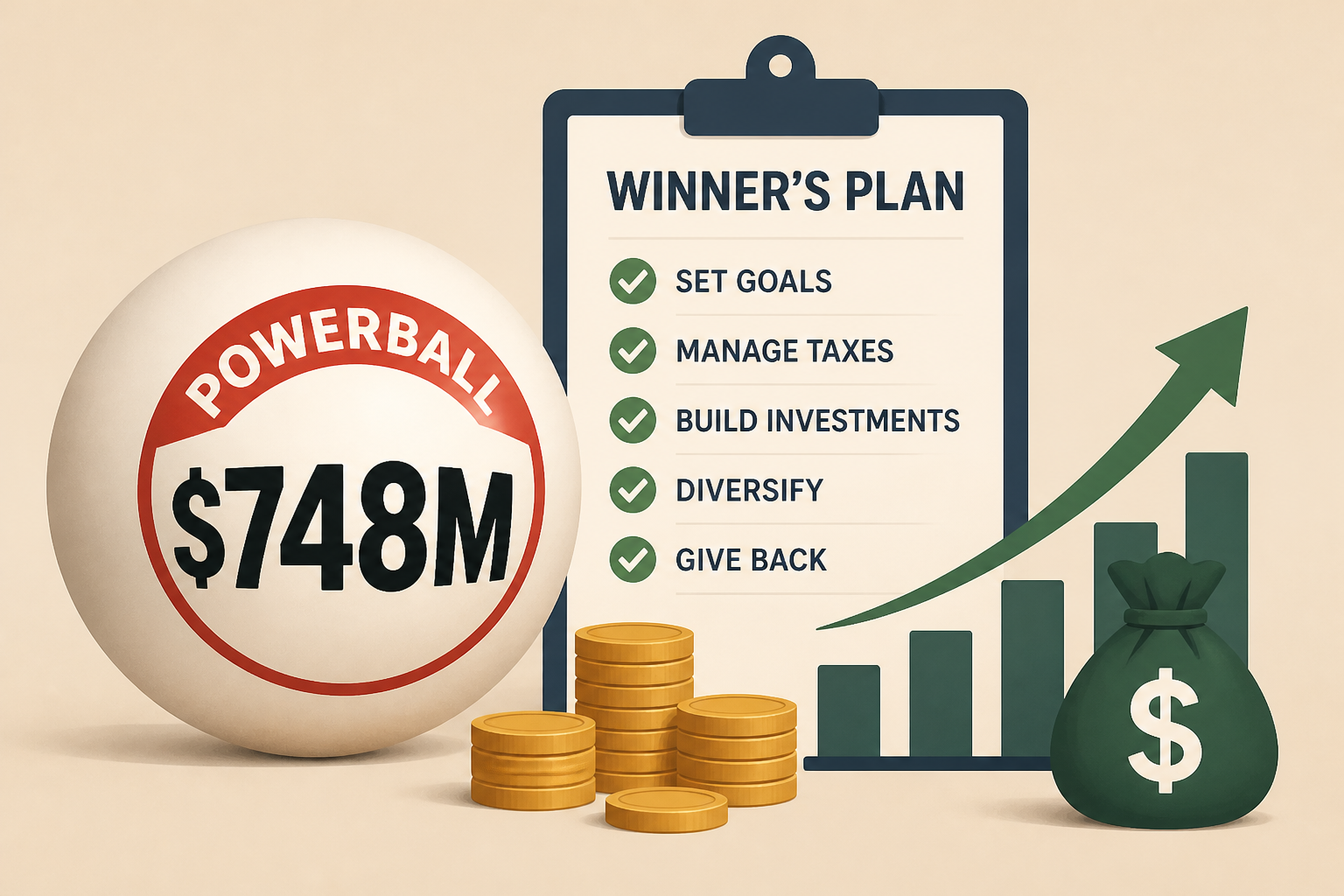 Powerball reaches $748M. Financial advisors say winners should do this