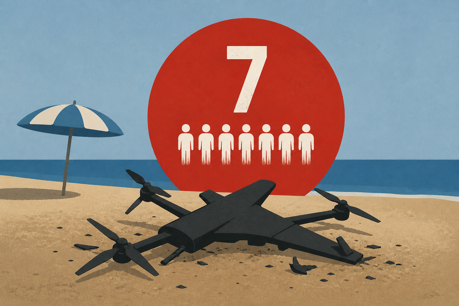 Russia says seven killed as Ukrainian drone hits crowded Russian beach