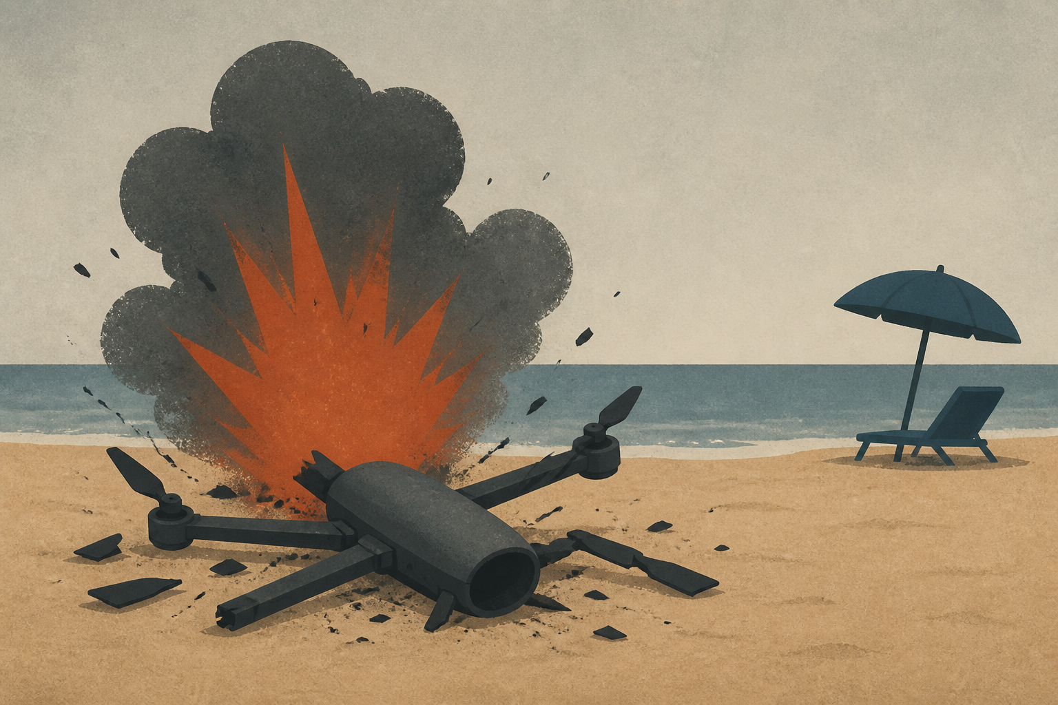 Drone Explodes on Russian Beach, Killing 7, Officials Say