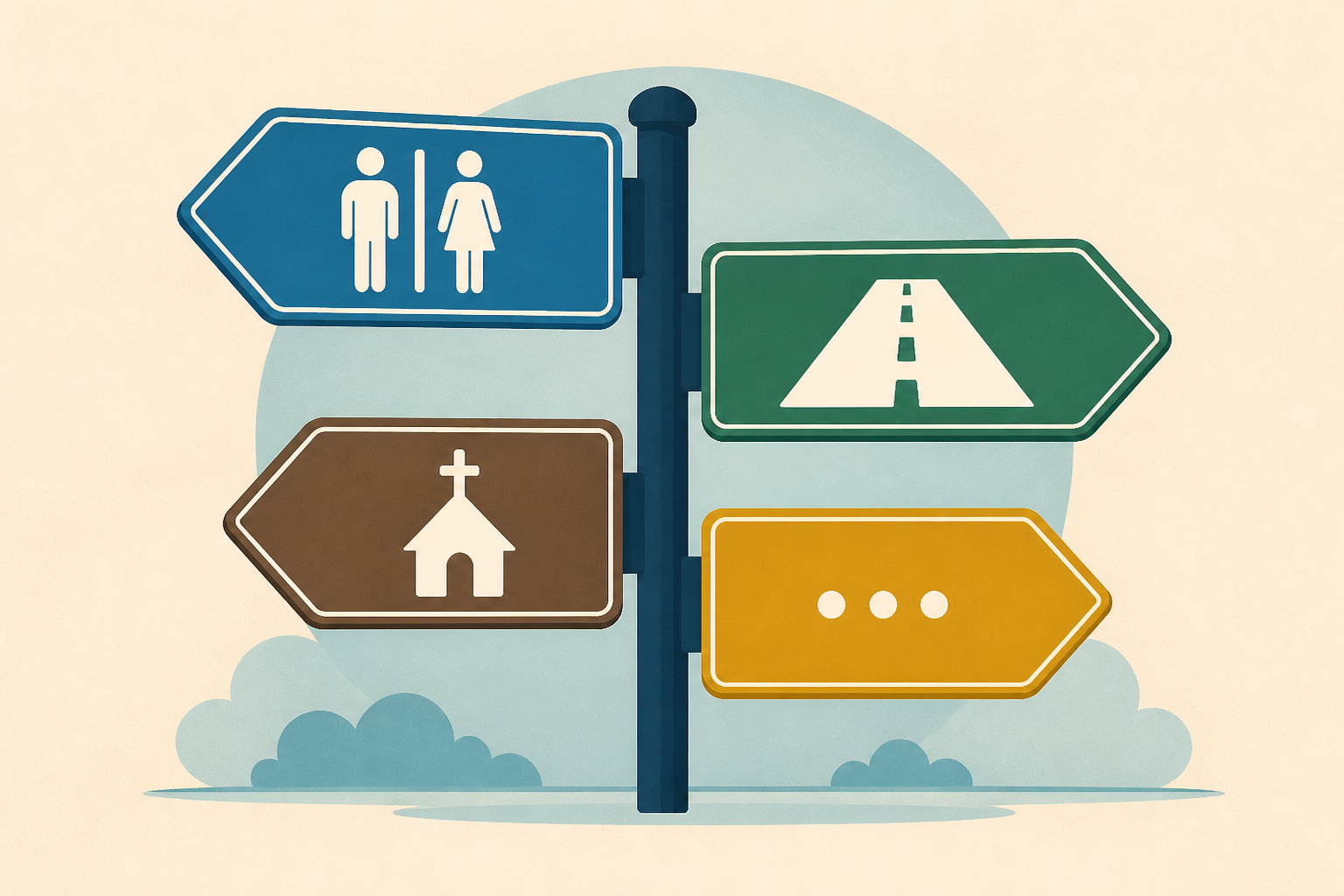 Bathroom, Road, Church Signs, And More