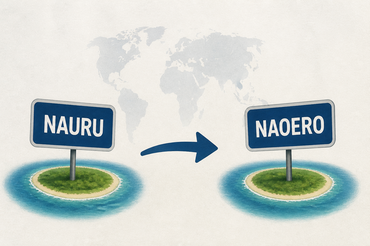 Nauru, the world's 3rd-smallest country, changes its name to Naoero