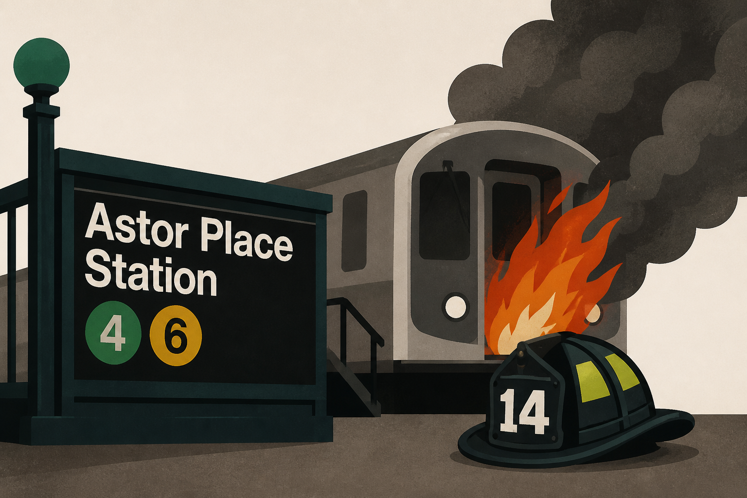 Early morning train fire at Astor Place station injures 14 firefighters, MTA workers