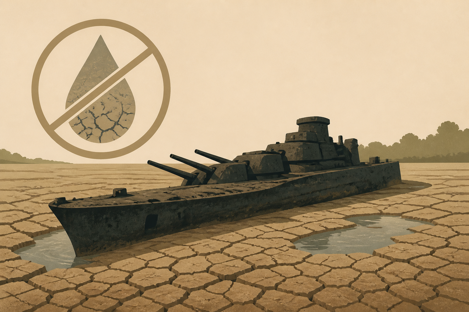 Drought reveals WWII battleships in Danube River's record low waters