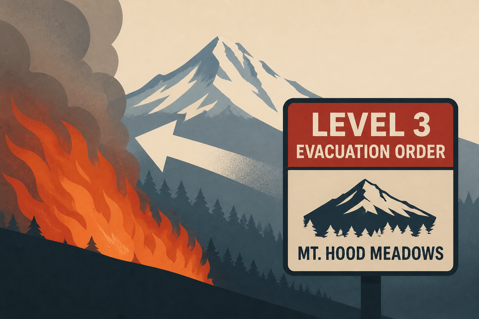 Grasshopper Fire shifts west, prompting Level 3 evacuation order at Mt. Hood Meadows