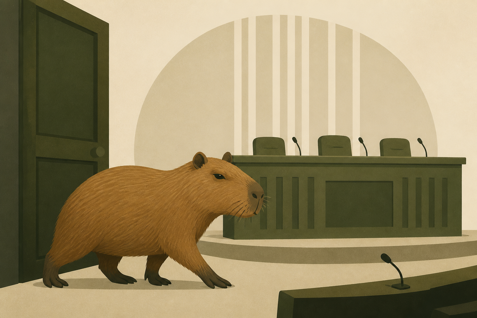Brazilian capybaras enter chambers of local legislature