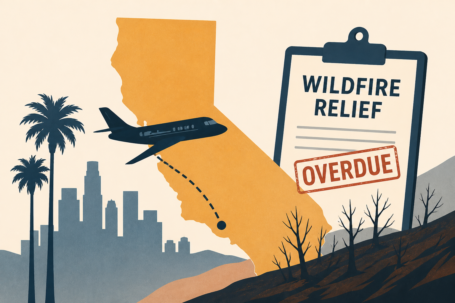 Trump arrives in Los Angeles for GOP fundraiser. Newsom bemoans 'overdue' wildfire relief