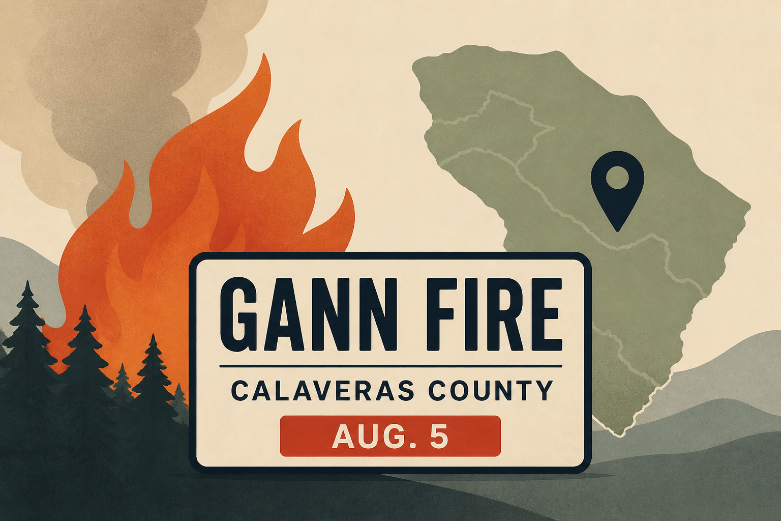 Updates for Gann Fire in Calaveras County on Aug. 5