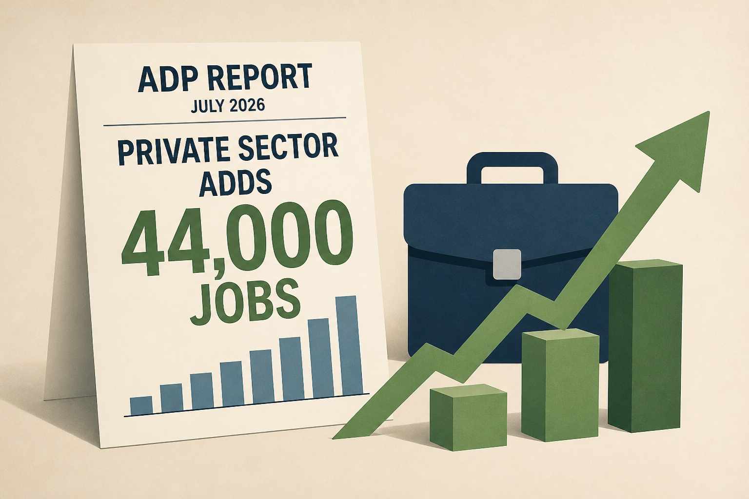ADP report July 2026: Private sector adds 44,000 jobs