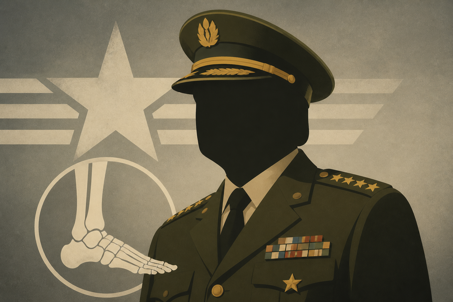 Trump, who famously got out of the draft for bone spurs, shares image of himself as a general
