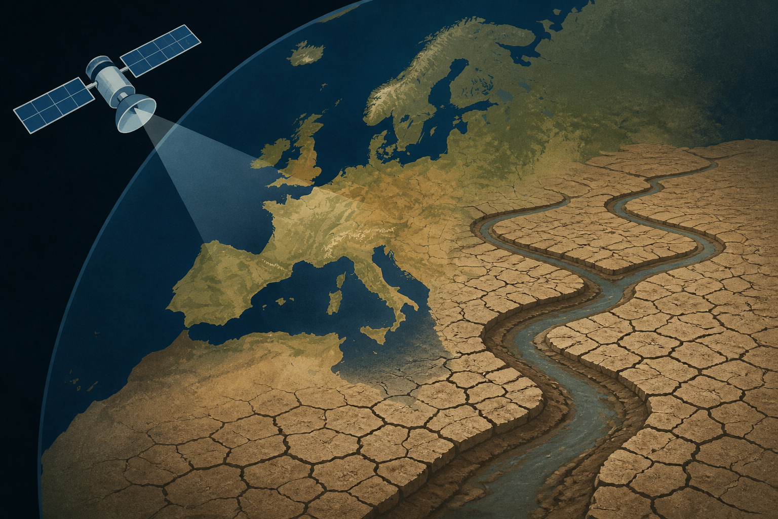 Extreme weather is drying up Europe’s rivers in a crisis so dire it can be seen from space