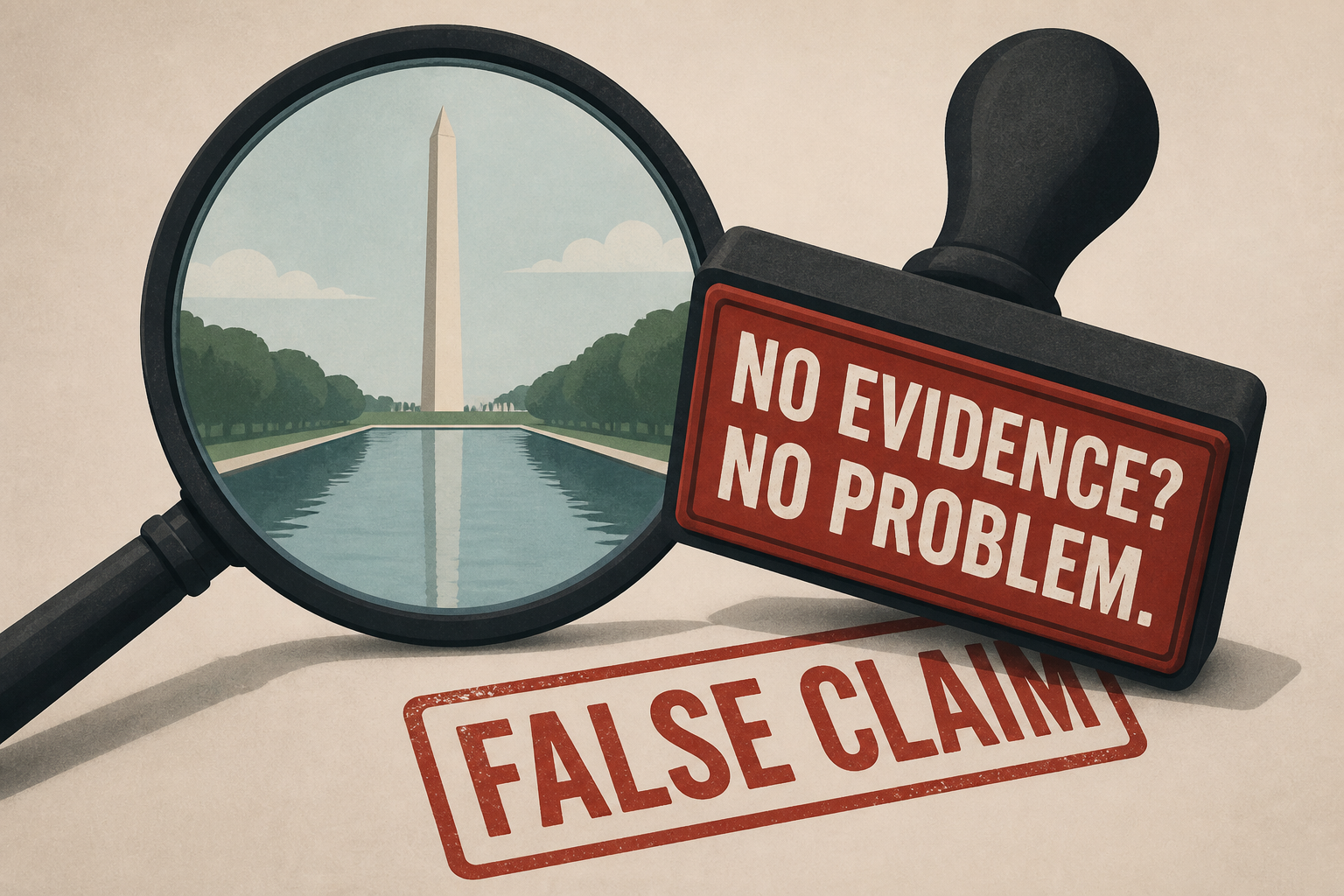 No evidence? No problem. Trump pushes ahead on false claims that Reflecting Pool was vandalized