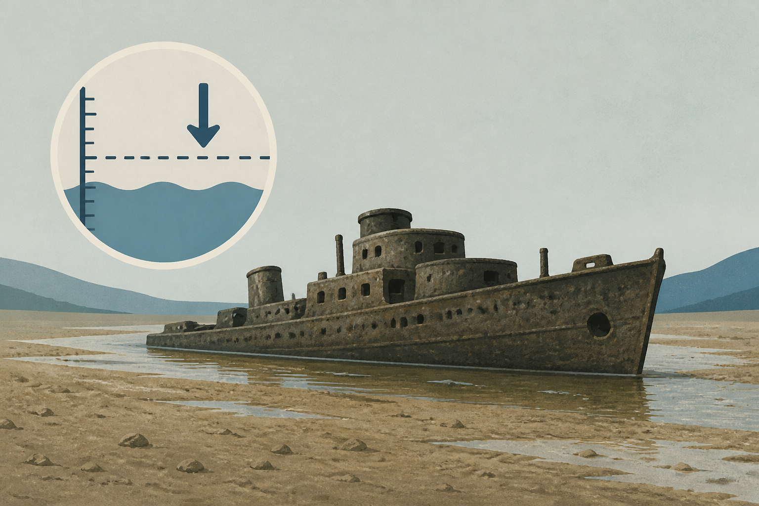 The Danube River's water is dropping so low that World War II ships are emerging