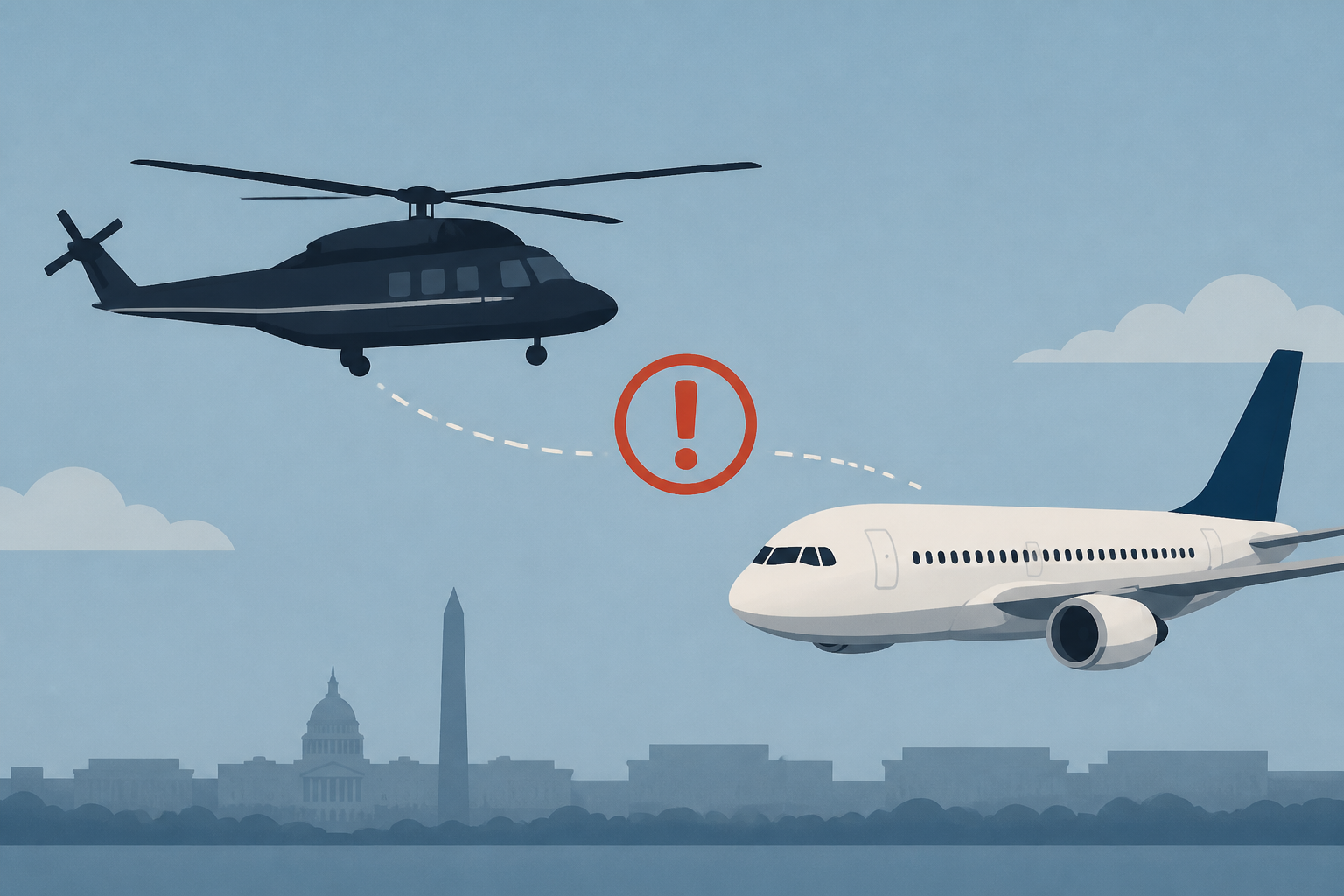 Helicopter Carrying Trump Flies Near Passenger Jet in Washington Airspace