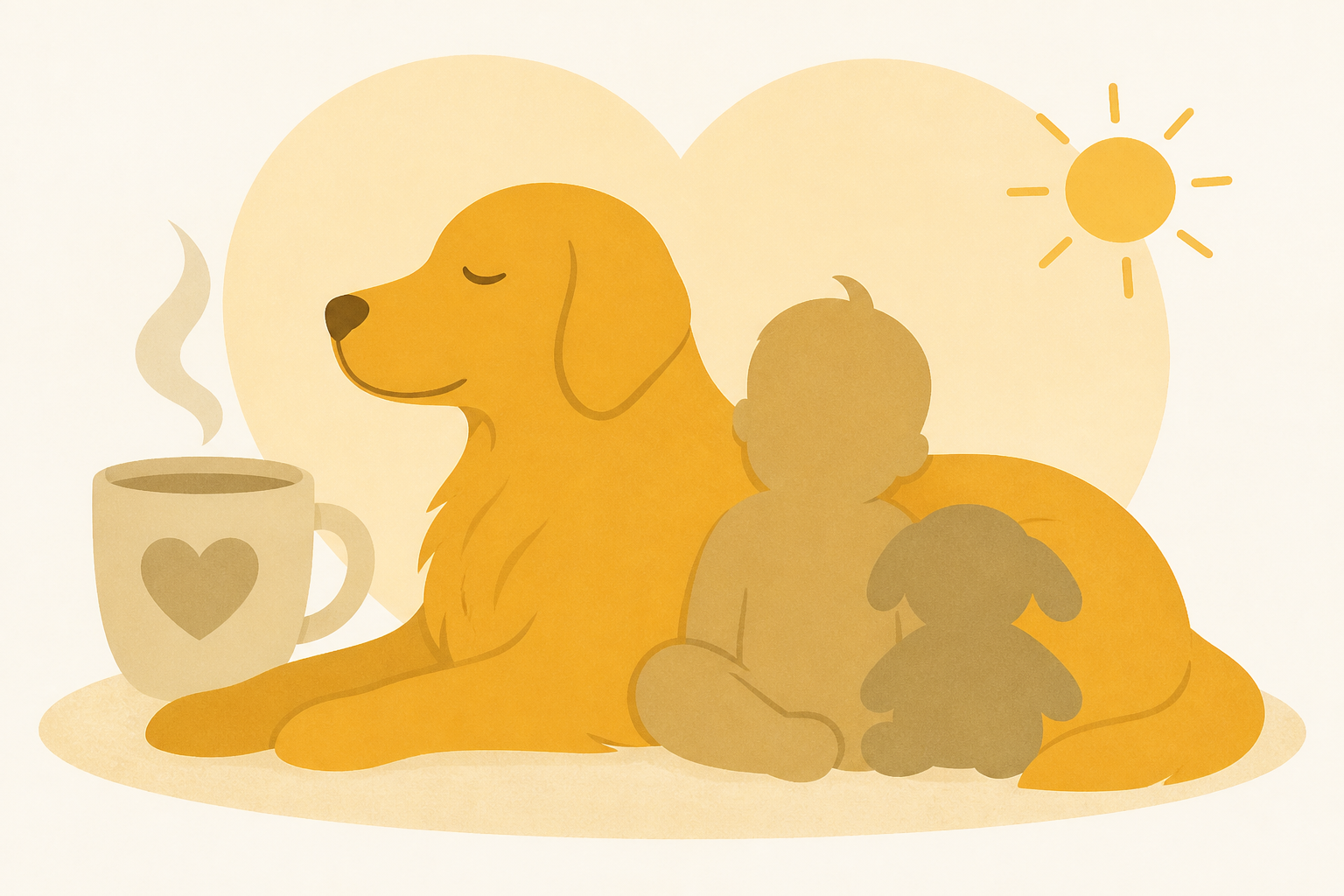 Golden Retrievers Wouldn’t Trade Their Sunday Mornings With Mom & Toddlers for Anything