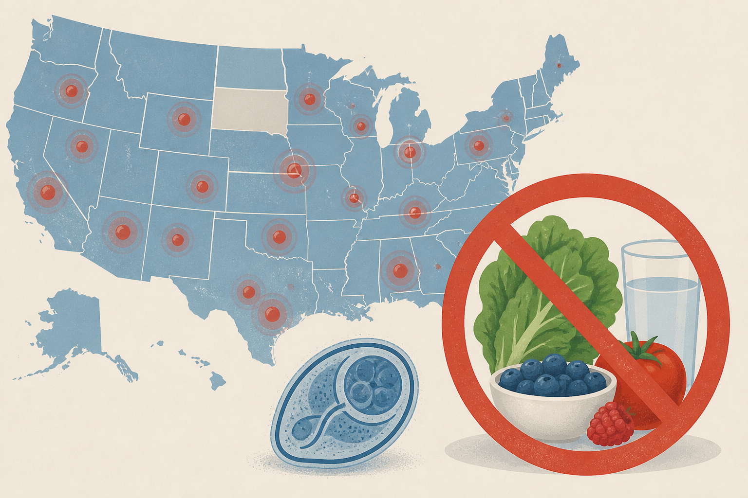 Cyclosporiasis Map 2026, Foods to Avoid as Outbreak Spreads to 47 States