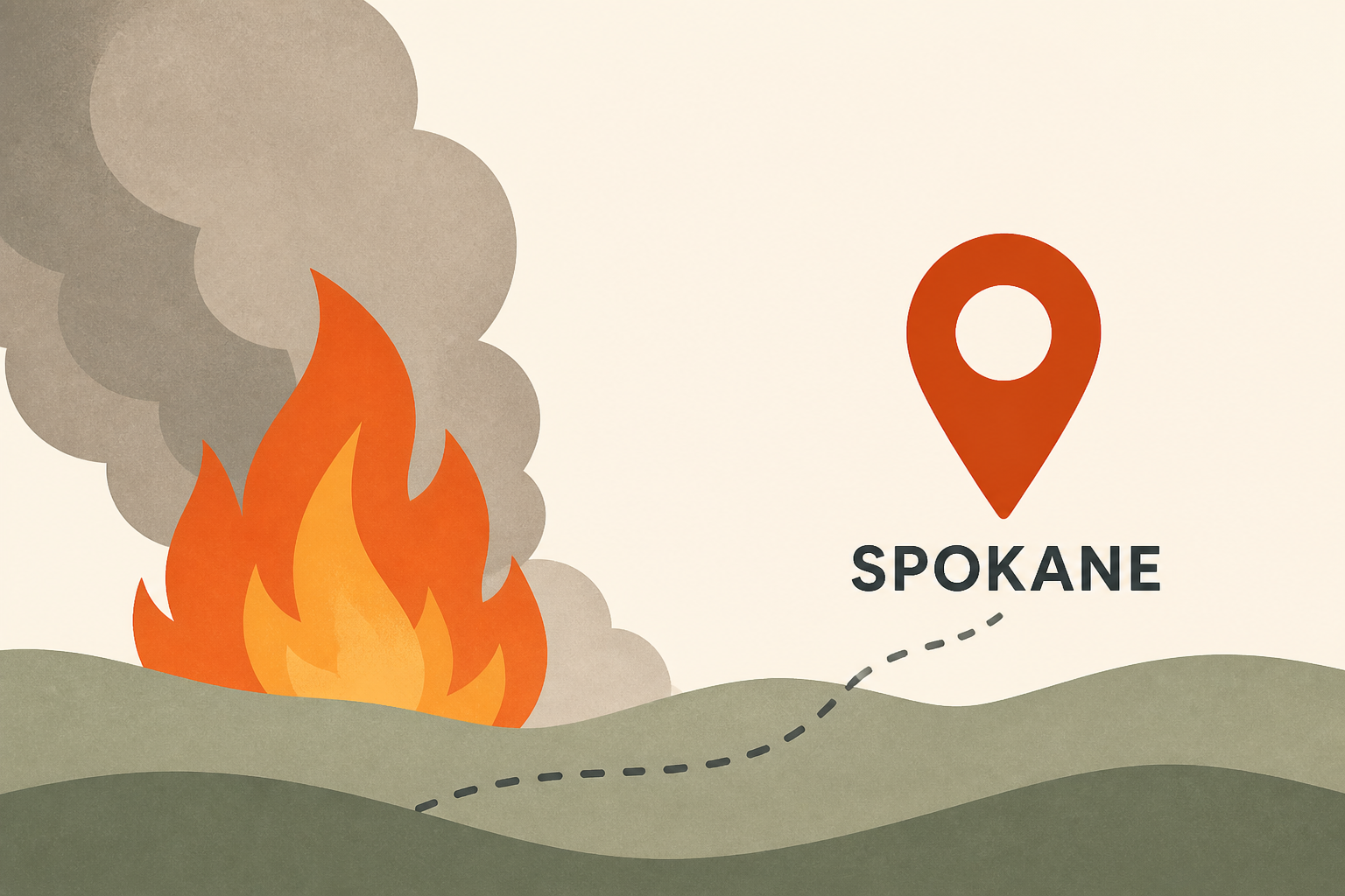 New fire sparks west of Spokane, prompting brief evacuation order