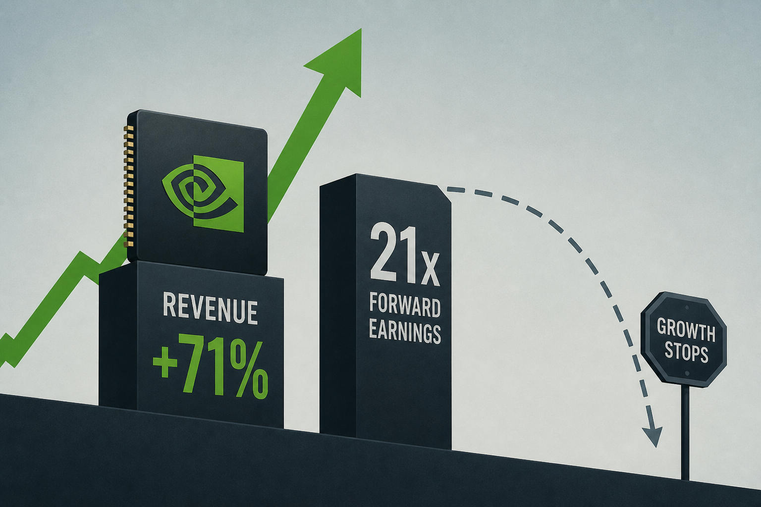 Nvidia Grew Revenue 71% and Still Costs 21 Times Forward Earnings. The Market Is Betting the Growth Stops.