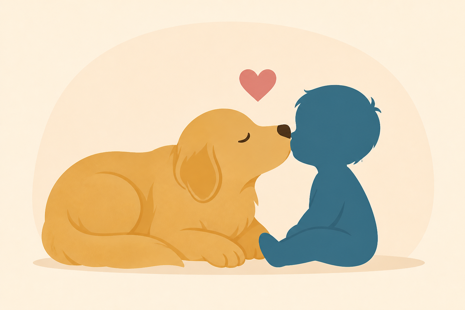 Golden Retriever Wakes From His Nap, Gives Toddler a Kiss & Goes Back To Sleep