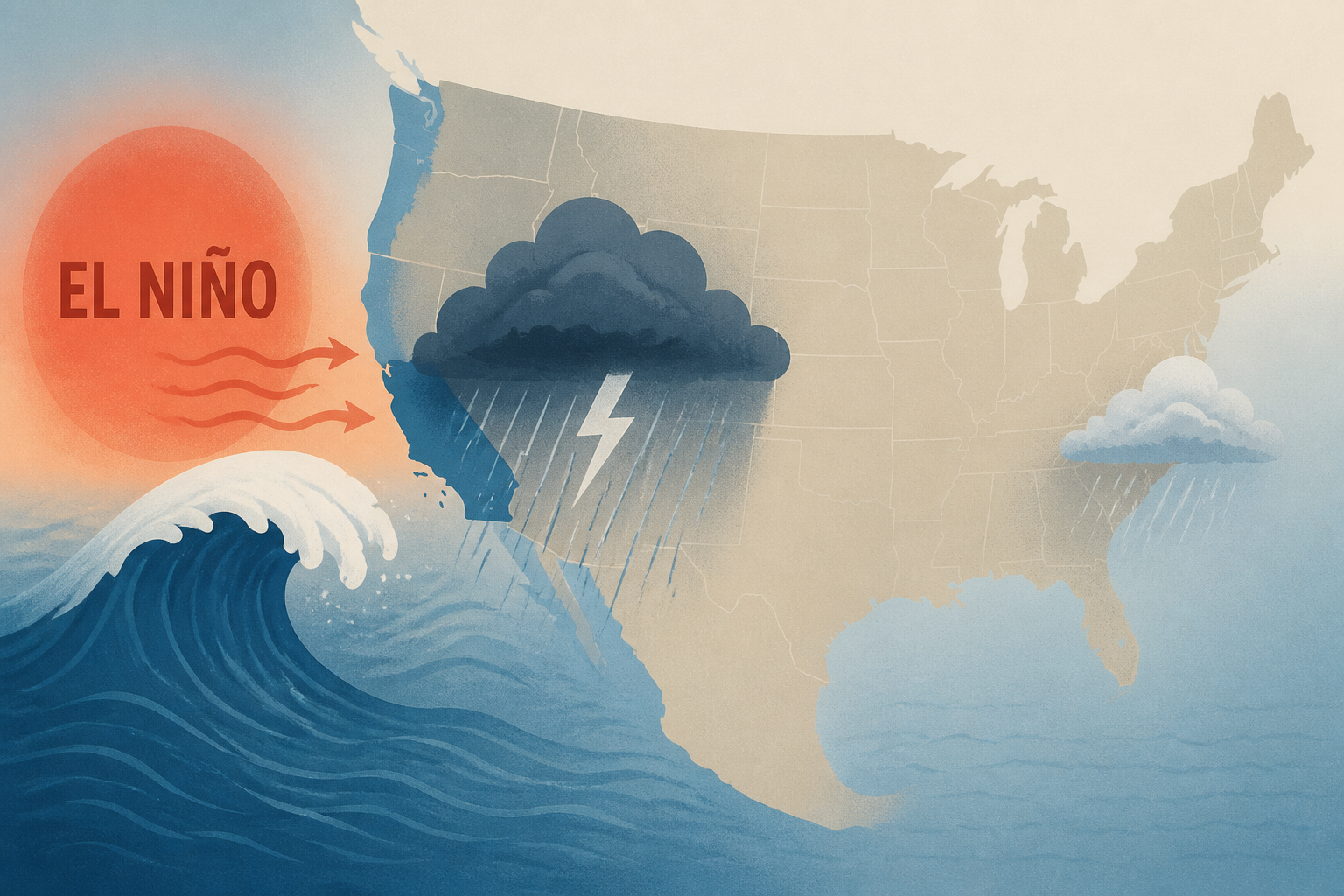 El Nino Might Mean More Storms Near California Than the Atlantic Coast