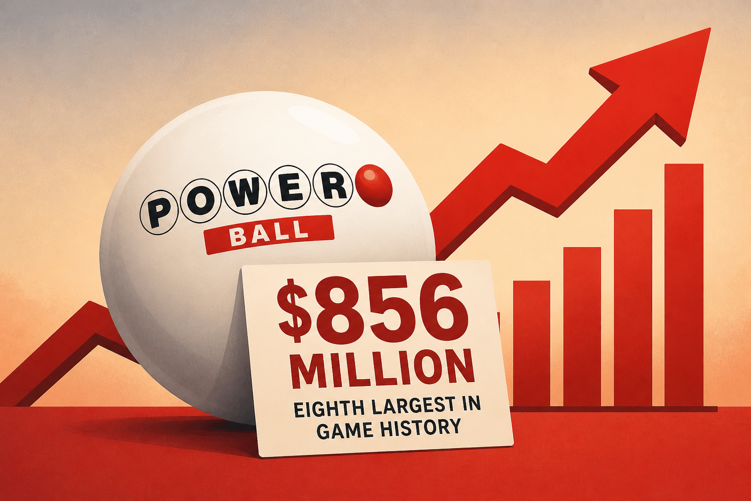 Powerball drawing: Jackpot soars to $856 million, eighth largest in game history