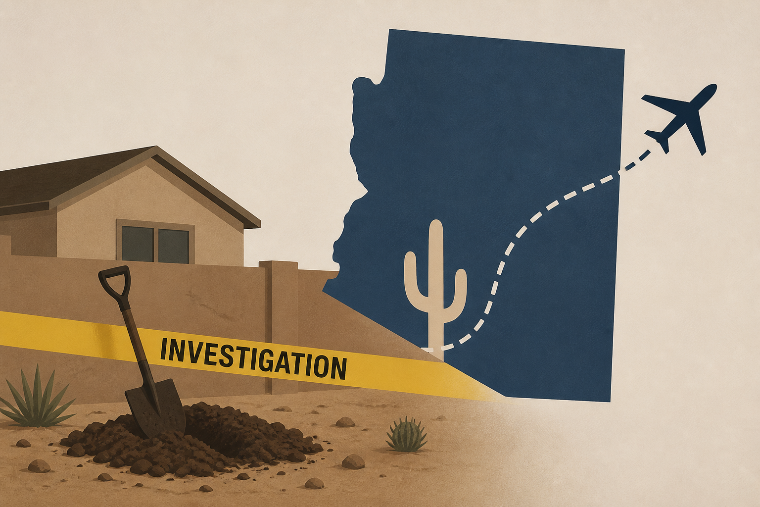 Remains found in Arizona yard in search for missing couple, and their son may have left country, police say
