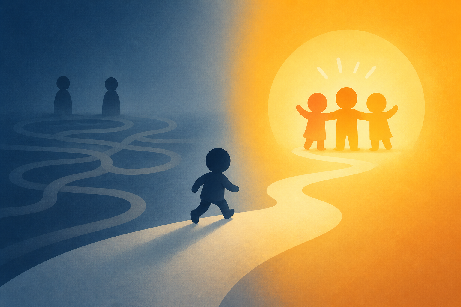 Big Walk simulates the strange, childlike sensation of being unexpectedly separated from your friends, and the joy and relief of finding your way back