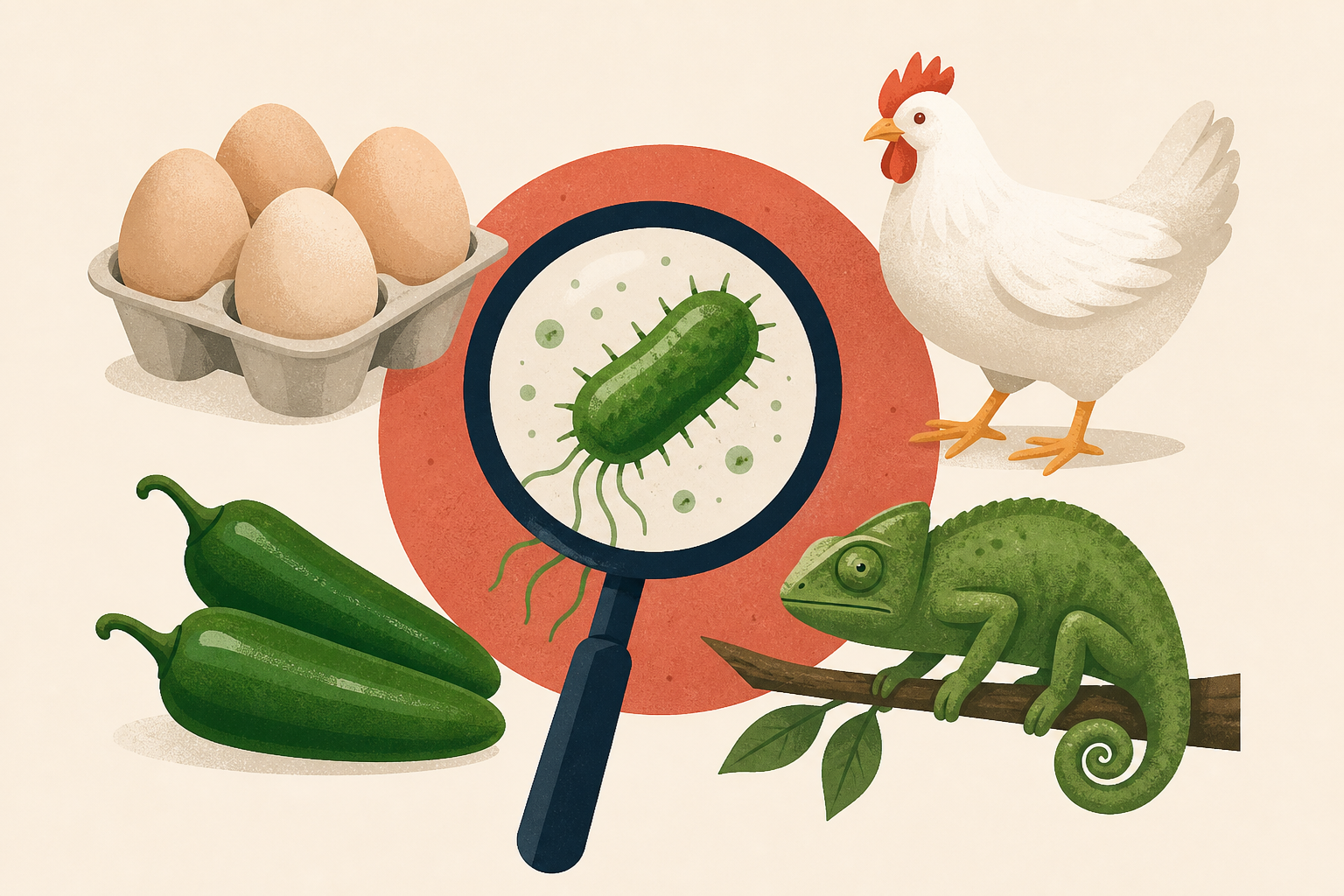 What eggs, jalapeños, chickens and chameleons have in common this summer: salmonella