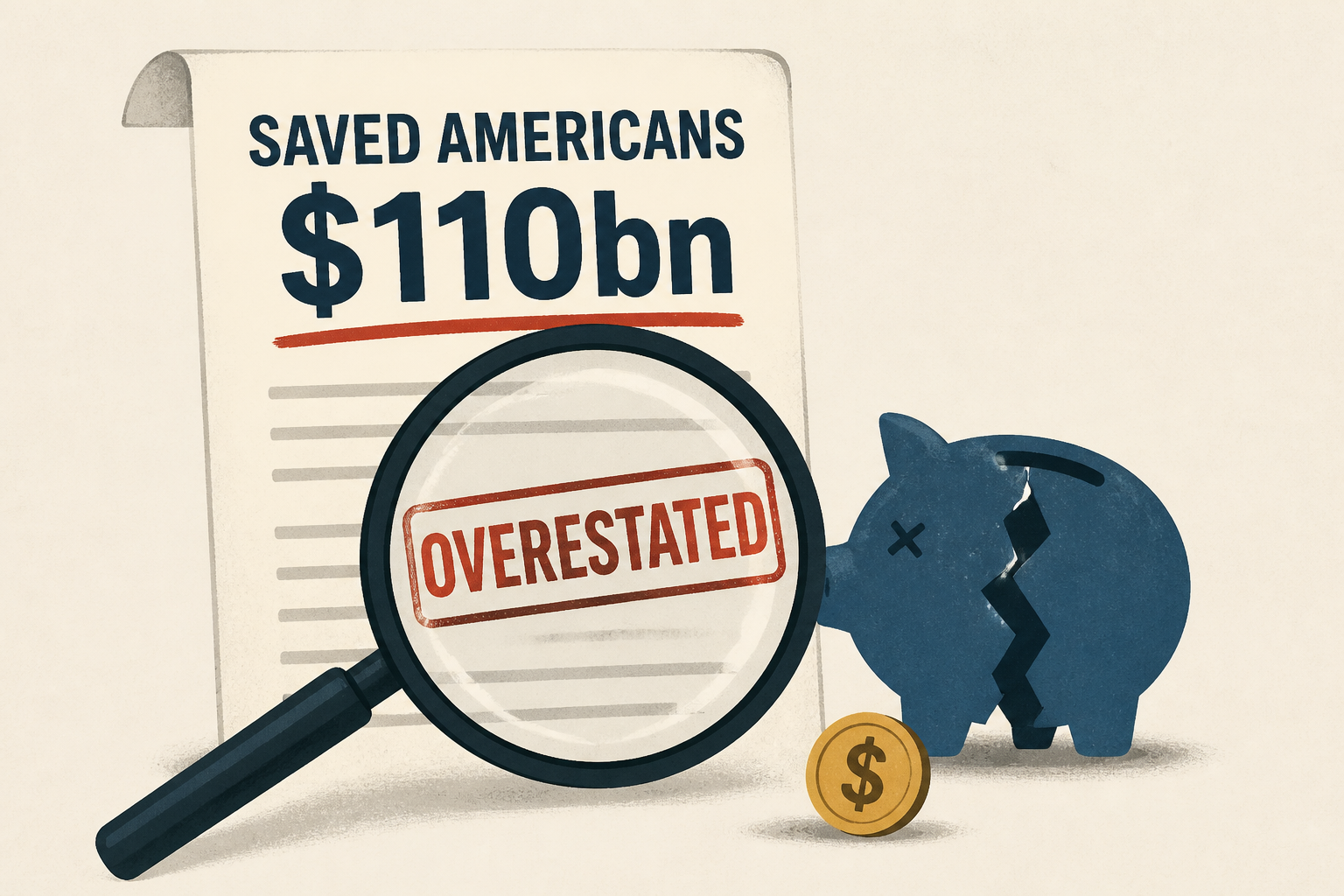 Doge overstated claims to have saved Americans $110bn, watchdog finds