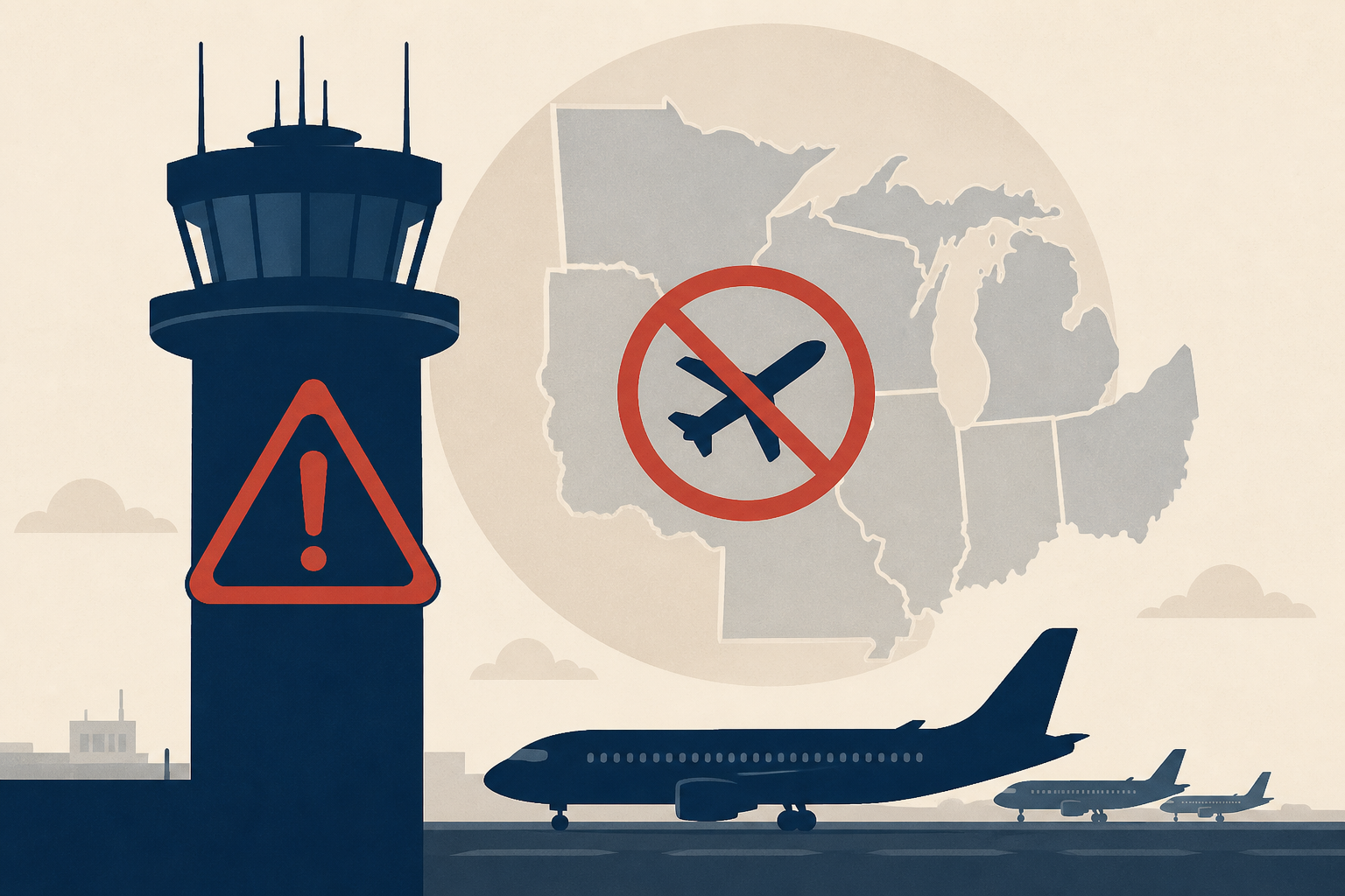 Flights grounded throughout Midwest after temporary outage at Minnesota air traffic control facility: FAA