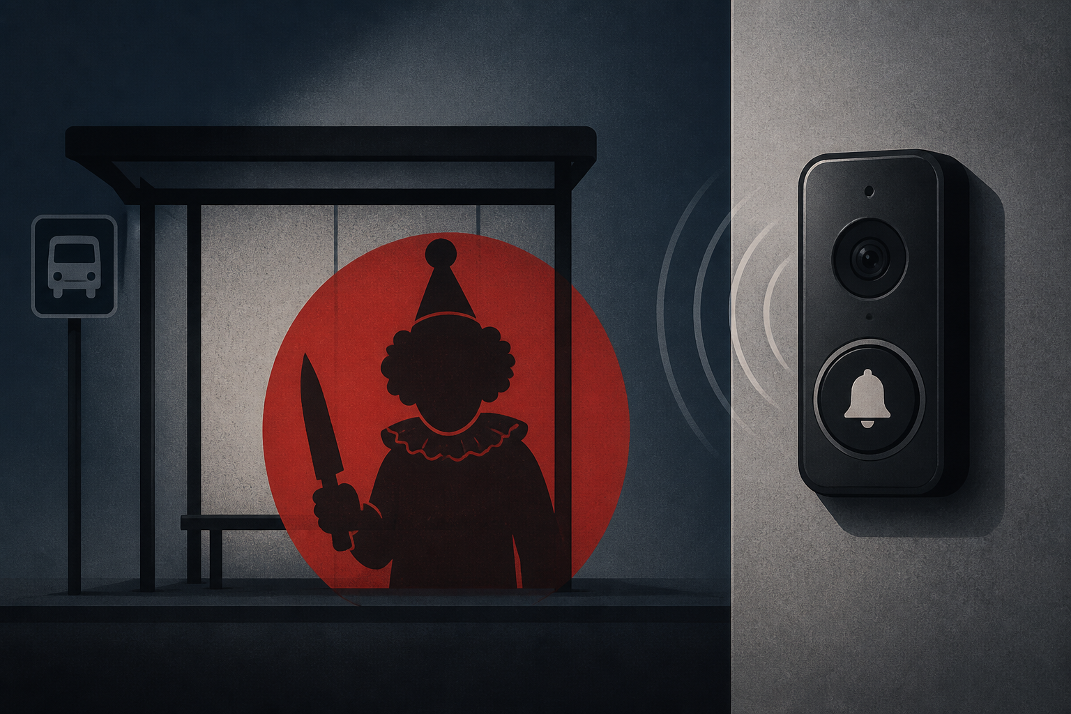 Teen in clown costume stabbed elderly man to death at bus stop and whispered warning in eerie doorbell video, officials say