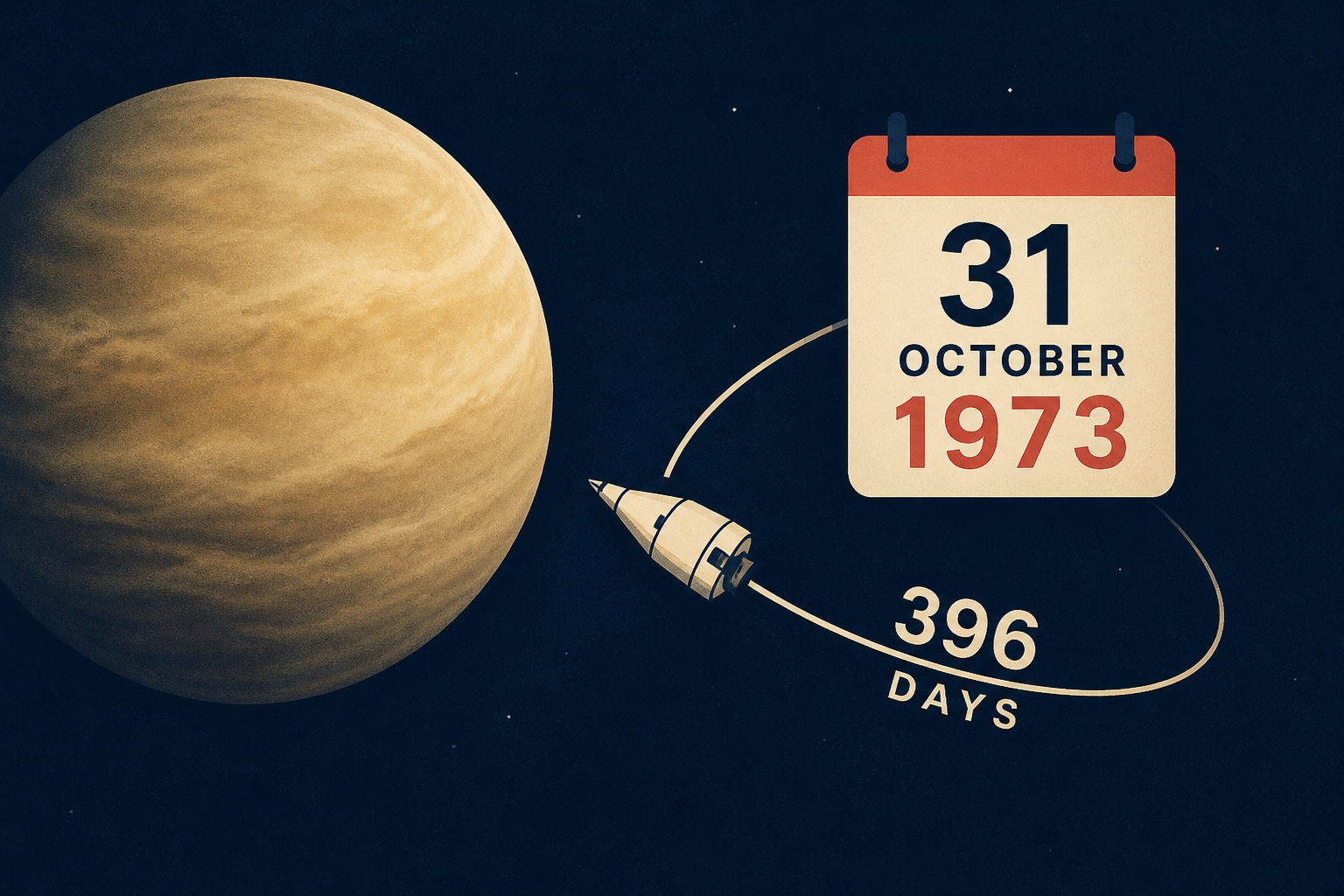NASA Set a Launch Date of 31 October 1973 to Send Three Astronauts Past Venus. The Mission Would Have Lasted 396 Days.