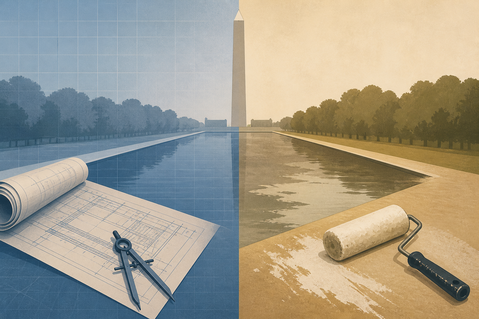 Trump’s slapdash Reflecting Pool renovations stand in stark contrast to years of deliberation and engineering ingenuity that went into its creation