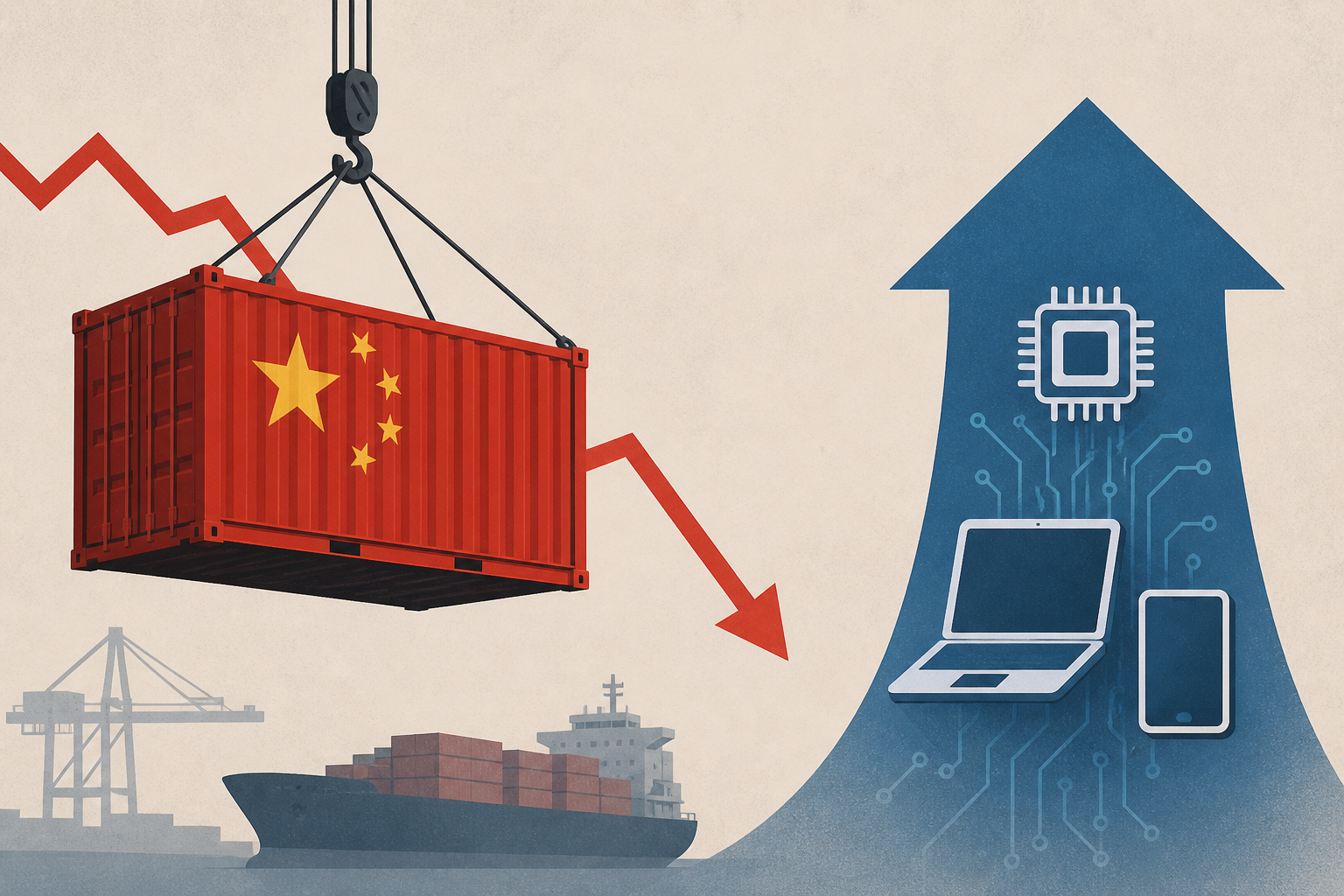 China exports slow in July despite high-tech product demand