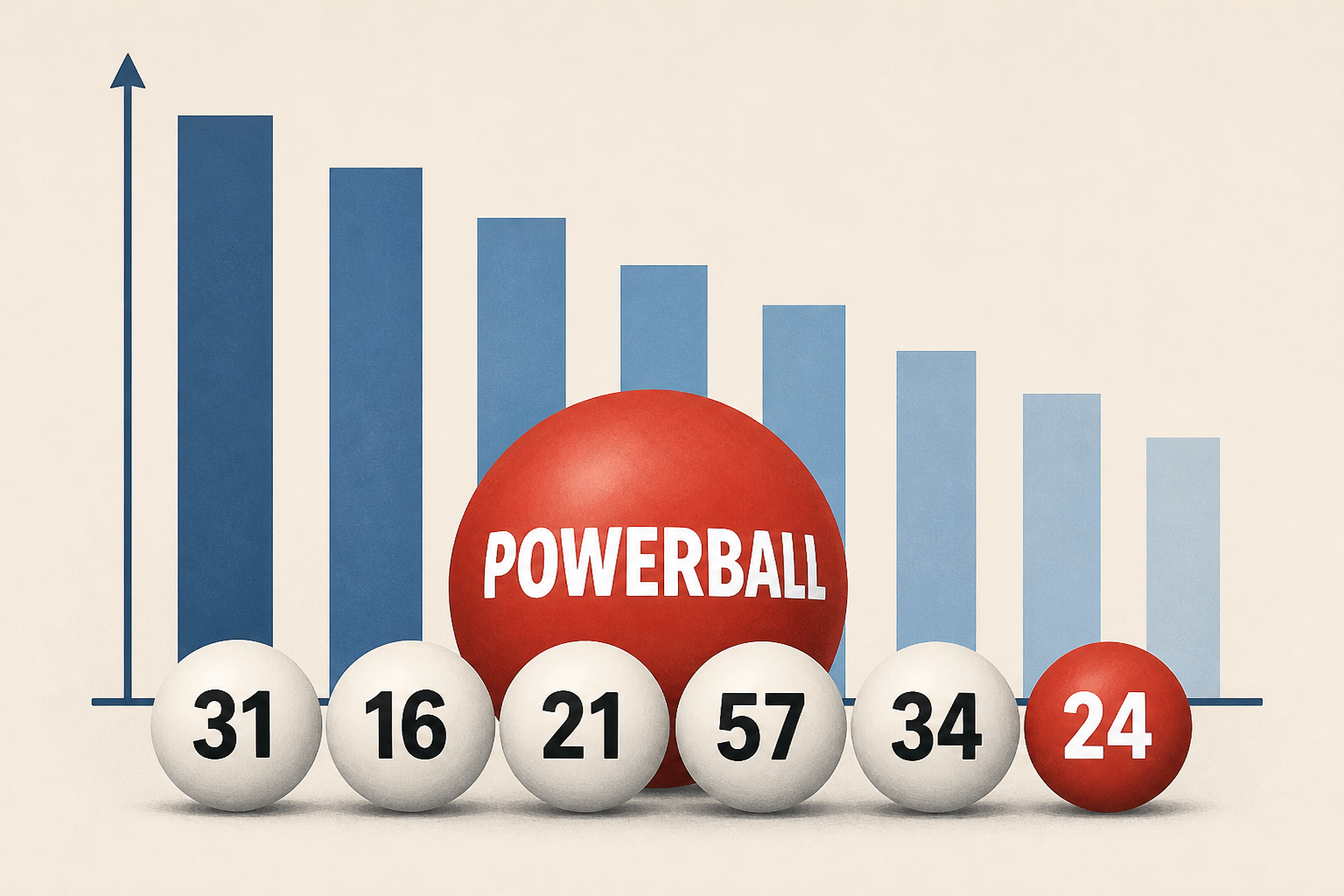 These are the most commonly drawn numbers for Powerball