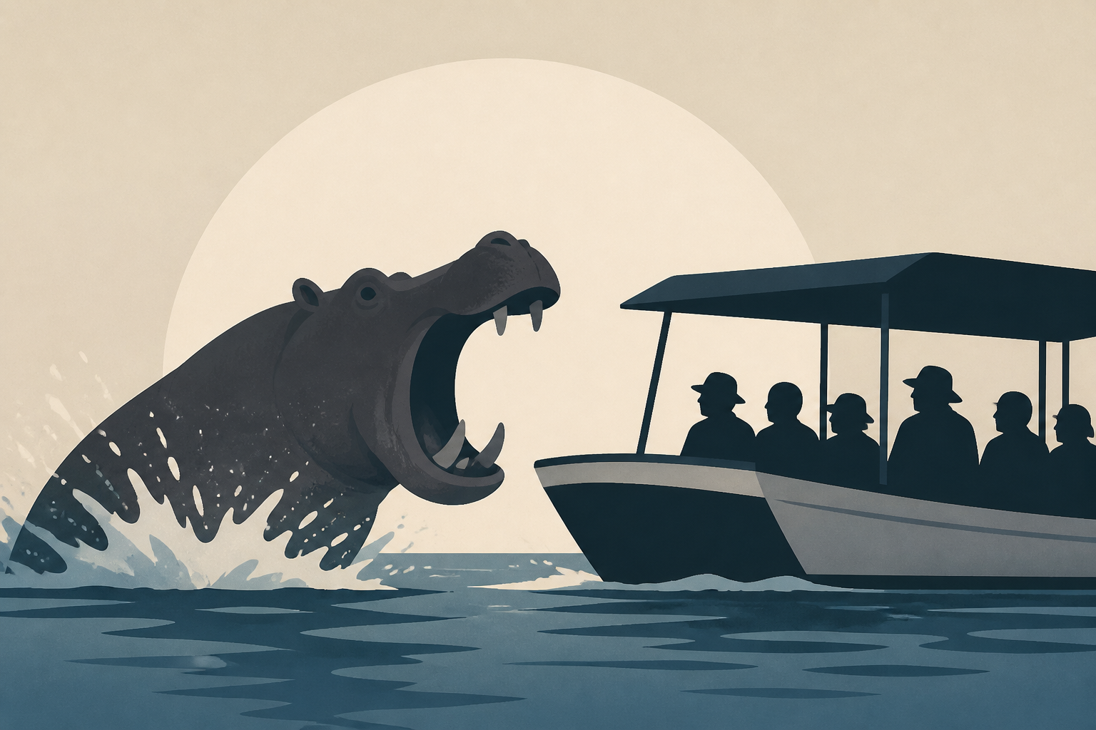 Video shows hippo charging boat full of tourists in Botswana