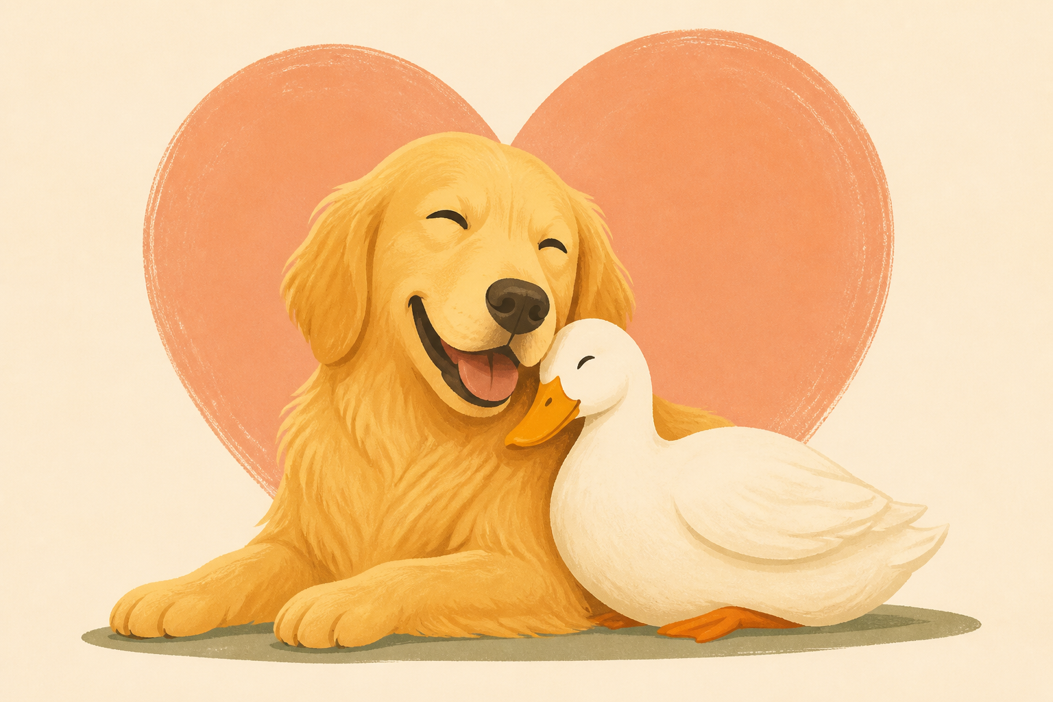 How a duck's friendship helped a New York family's golden retriever overcome health issues: "She started smiling again"