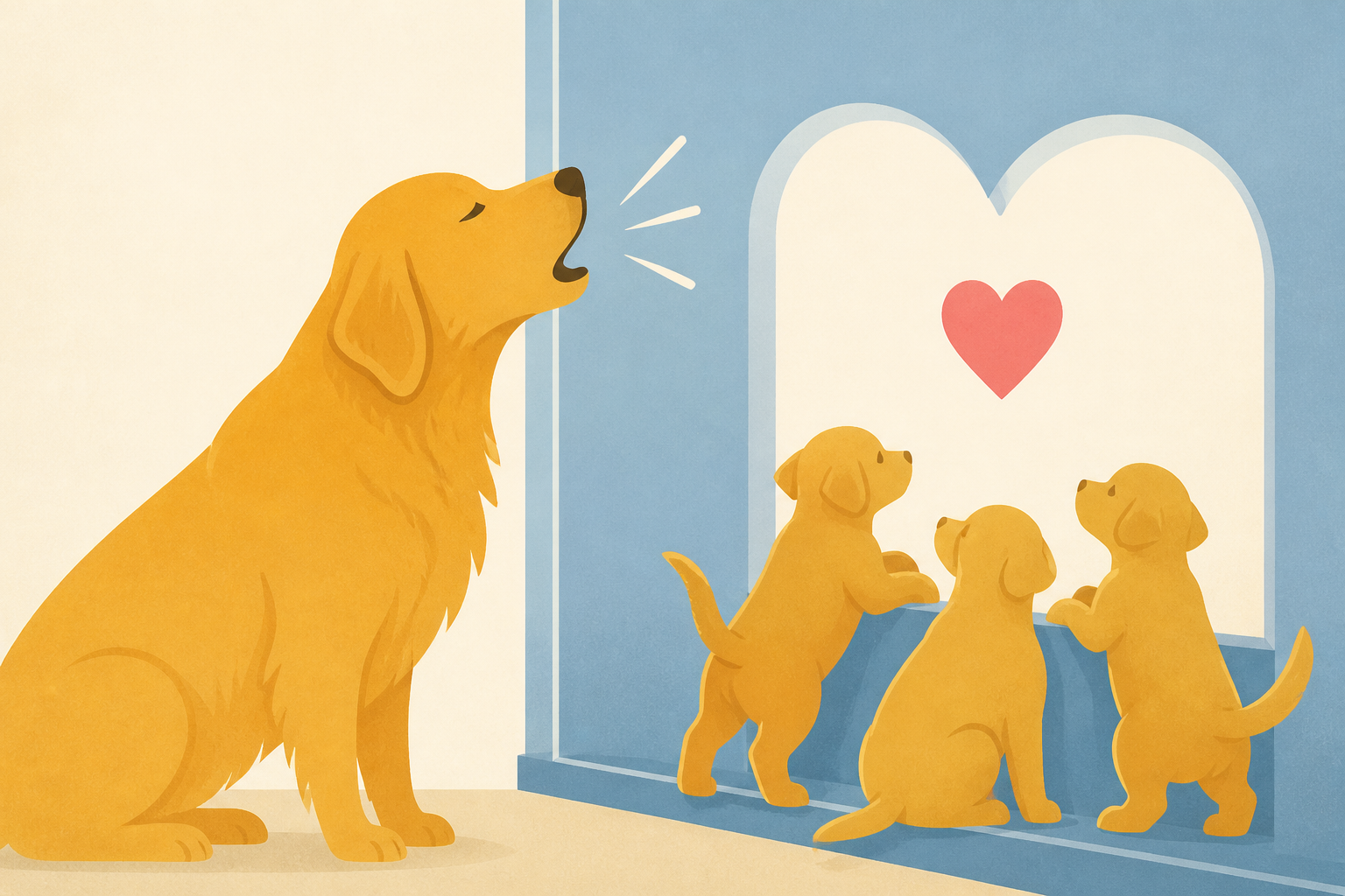 Golden Retriever Can’t Stop Whining To See His ‘Babies,’ Then Greets Them in an Unexpected Way