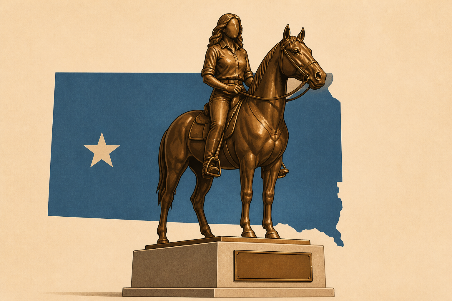 Kristi Noem's life-sized bronze statue of her and horse unveiled honoring her governorship
