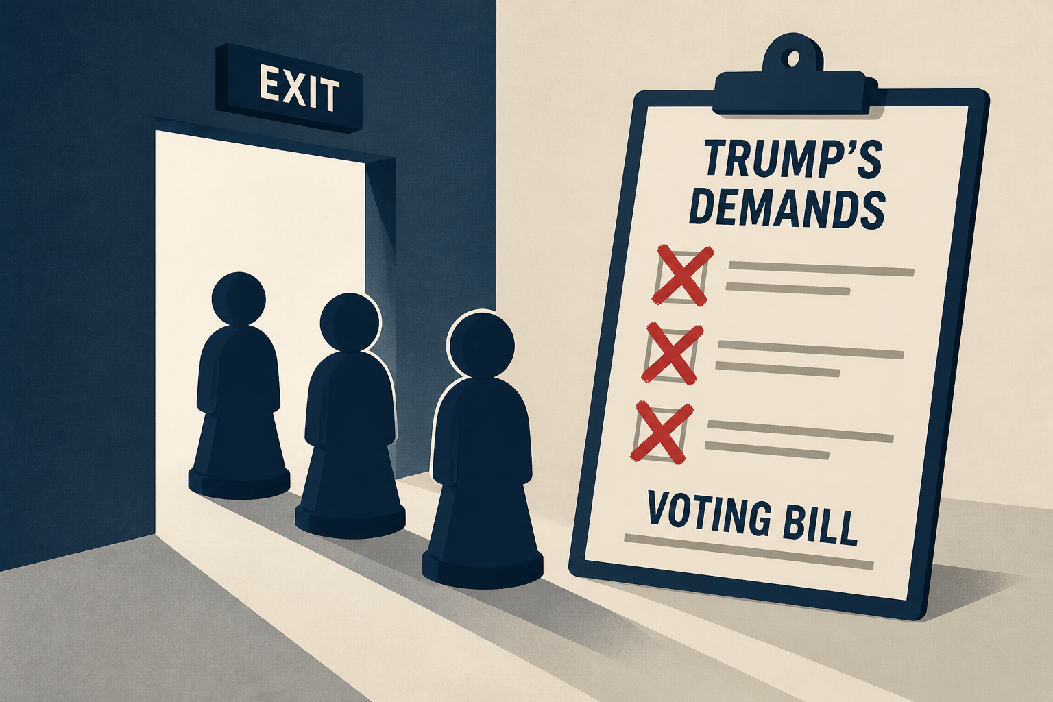 Senators exit without meeting Trump's demands for voting bill