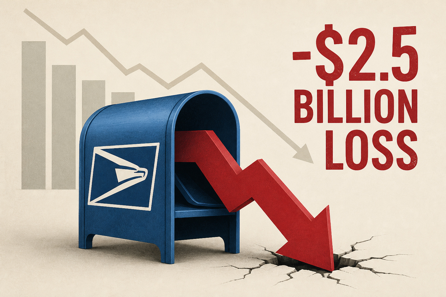 U.S. Postal Service reports $2.5 billion quarterly loss