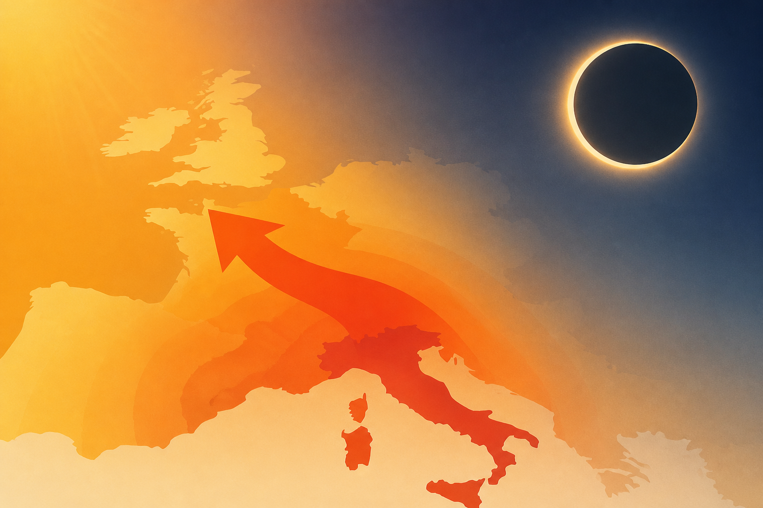 Italy’s Heat Will Spread to Western Europe Ahead of Solar Eclipse