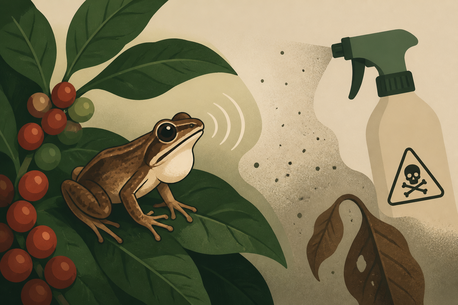 Costa Rica's recently discovered "coffee frogs" sing in plantations, but pesticides threaten them