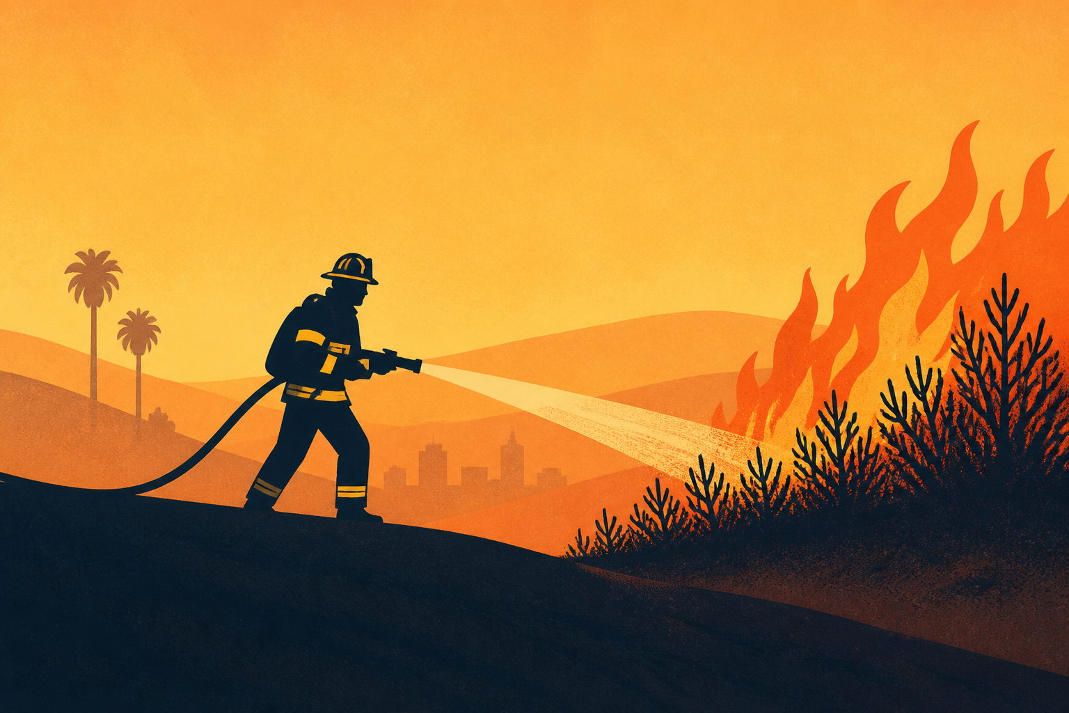 Firefighters battling brush fire in Burb