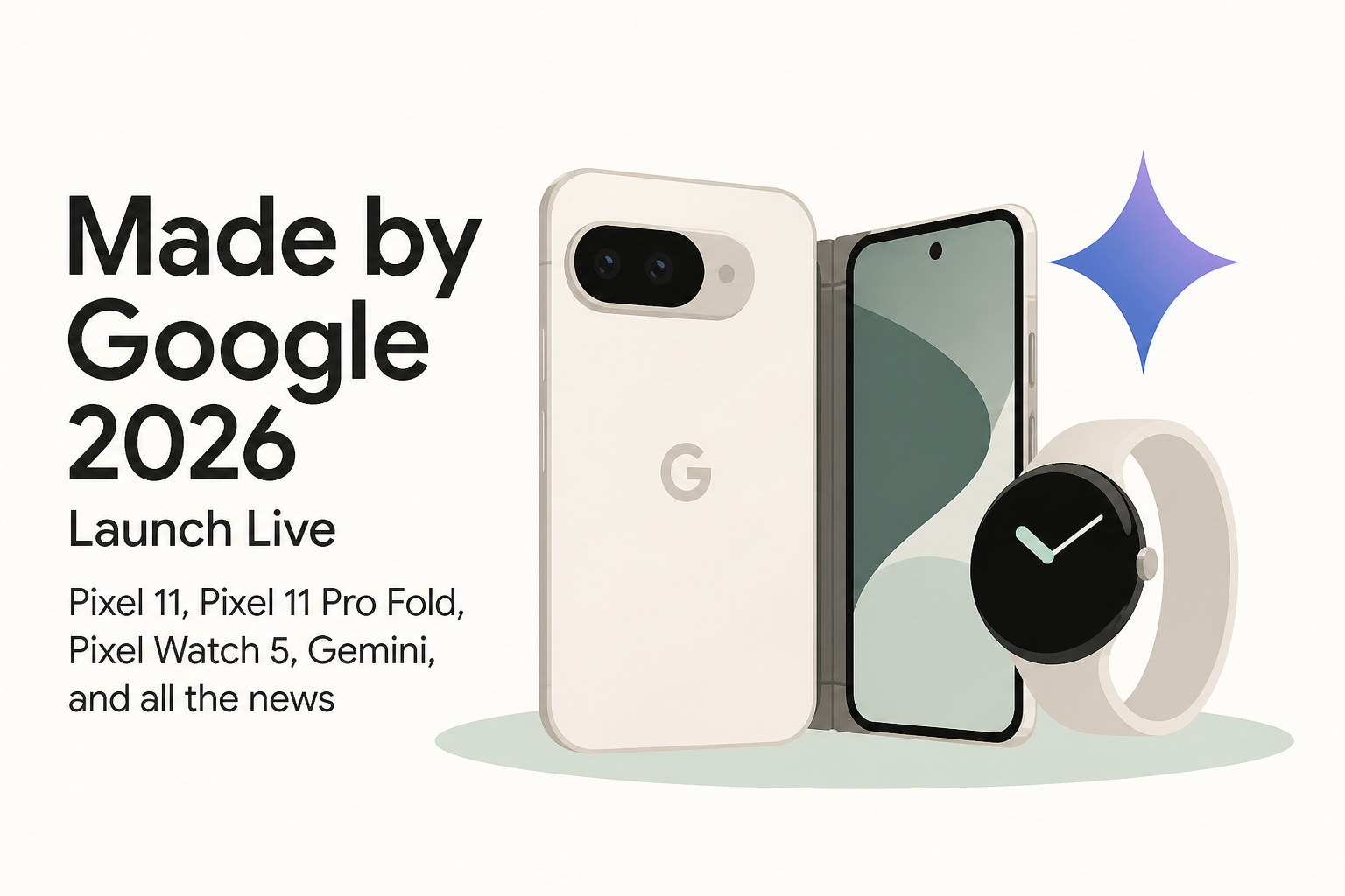 Made by Google 2026 Launch Live: Pixel 11, Pixel 11 Pro Fold, Pixel Watch 5, Gemini, and all the news