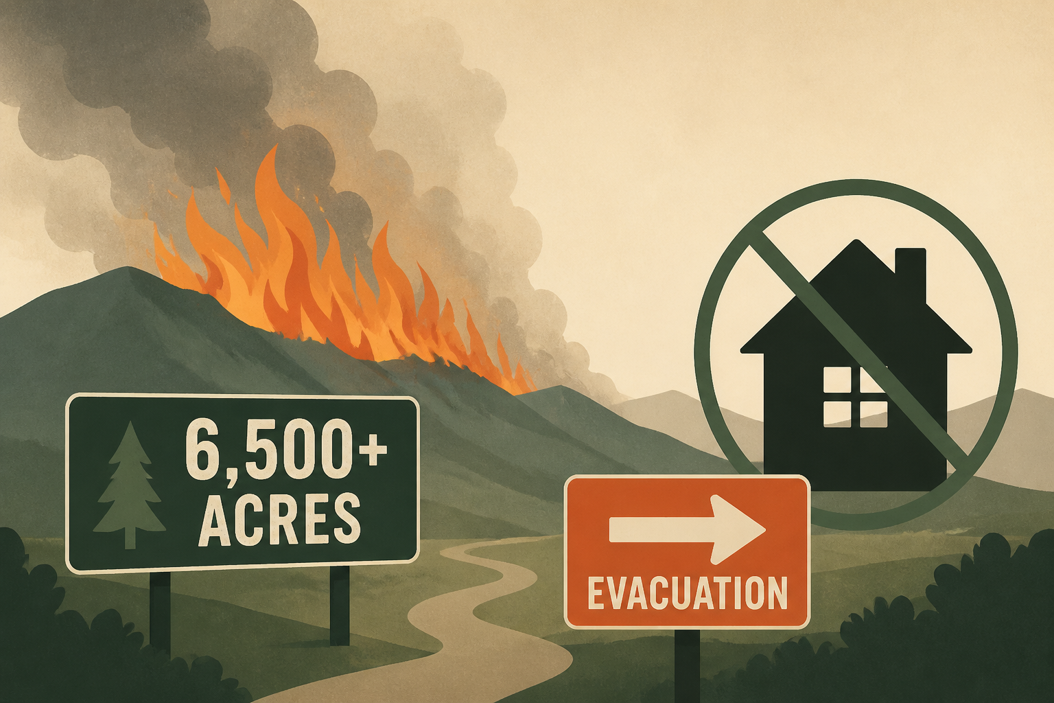 Bug Fire at 6,500+ acres, evacuations still in effect, no structures damaged