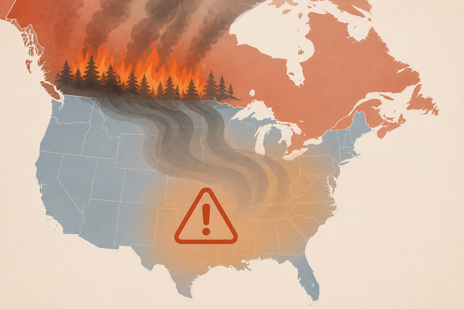 Map Shows Where Millions of Americans At Risk as Canadian Wildfires Explode