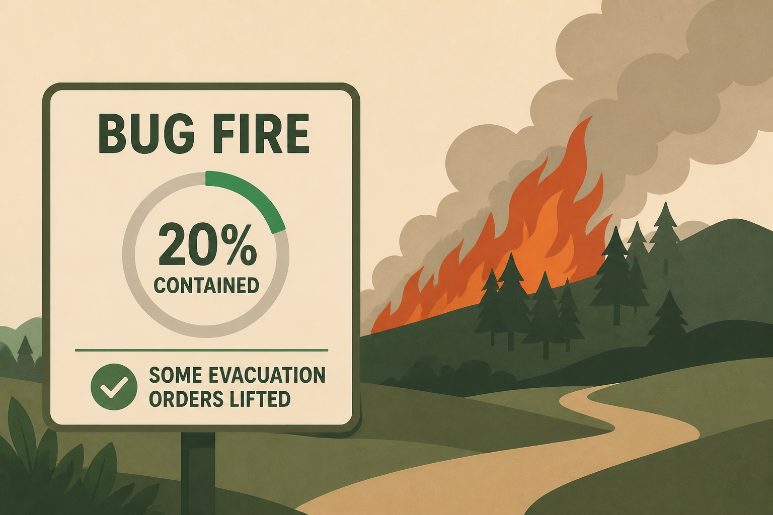 Bug Fire now 20% contained, some evacuation orders lifted