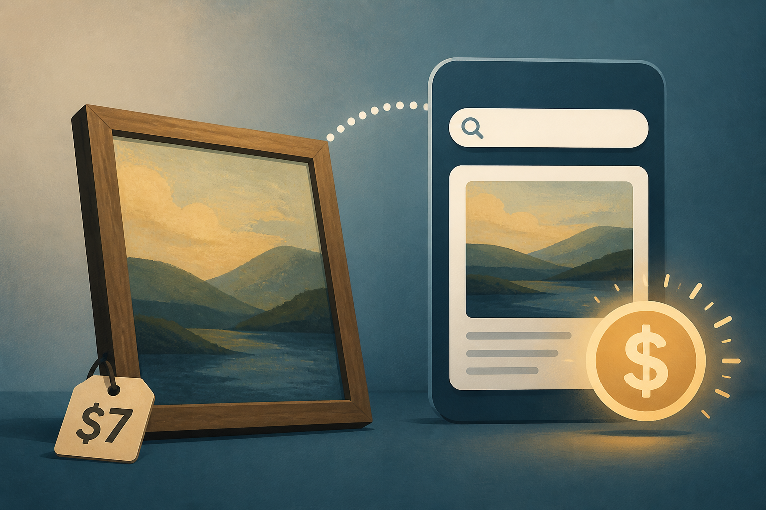 Man Googles $7 Thrift Store Painting-What He Finds Makes Him Buy It on Spot