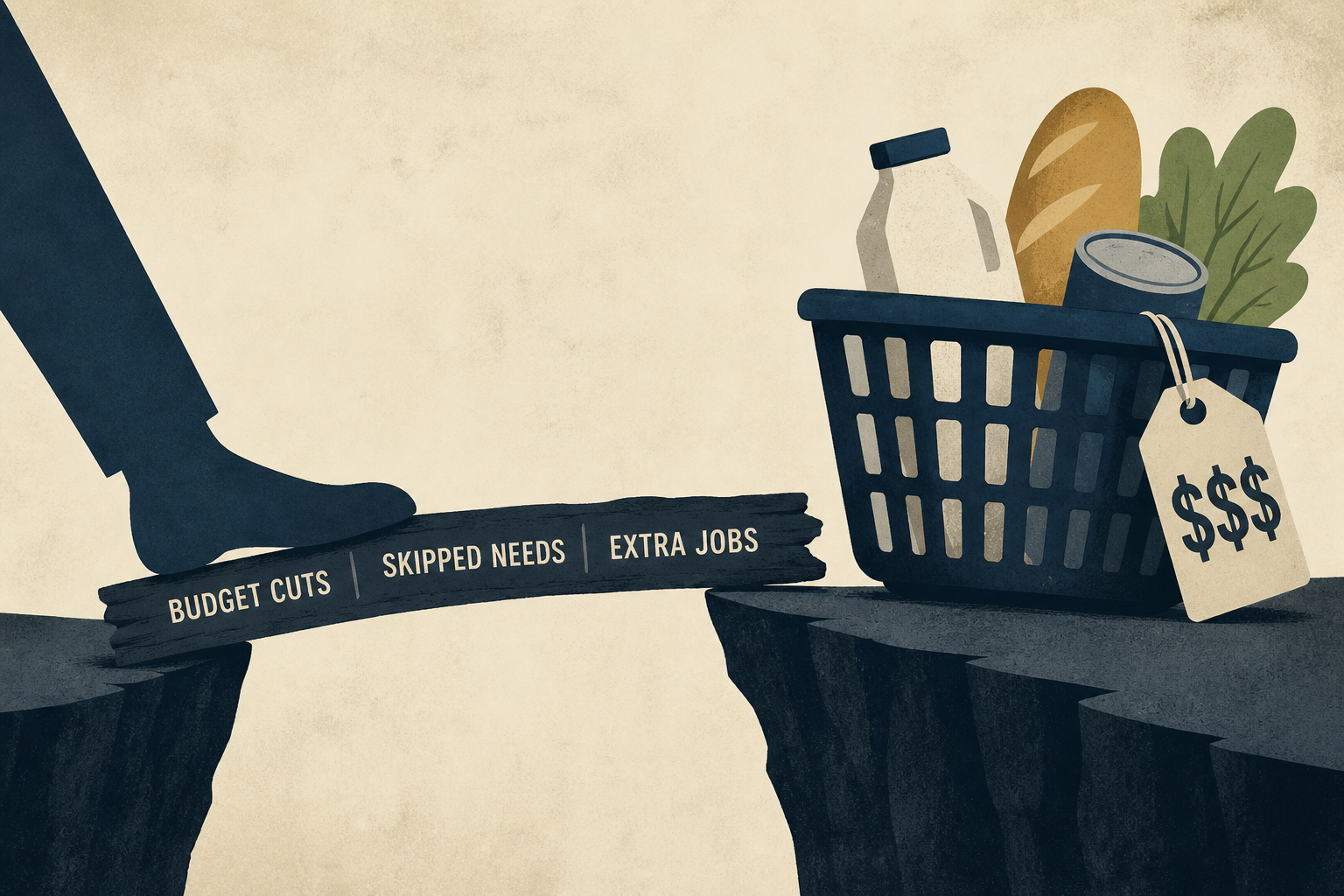 Families are going to drastic lengths to buy basic groceries
